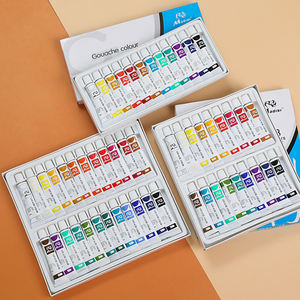 Ensemble de peinture de couleur pour affiches 12ml 12/18/24 couleurs Kit de <span class=keywords><strong>gouache</strong></span> personnalisé pour l'art publicitaire Pigments d'esquisse non toxiques - Product Image 1