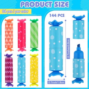 Mini Resaltadores de caramelo geométricos, resaltador <span class=keywords><strong>Pastel</strong></span> con forma de caramelo a granel, marcador de cincel, Resaltadores, suministros de oficina para el regreso a la escuela - Product Image 4