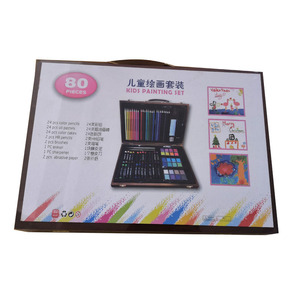 Set de arte de madera con lápices de colores, marcadores, pinturas y pinceles para niños, suministros de dibujo, 30 piezas, caja de regalo - Product Image 3