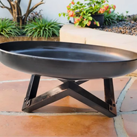 Table de barbecue extérieure moderne YIJIE en bois, foyer extérieur en acier inoxydable avec revêtement thermolaqué, bol à feu sans fumée, cuisson portable en extérieur