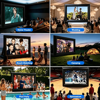 Écran de projection gonflable de 20 pieds, écran de cinéma portable gonflable, pour les soirées cinéma dans la cour ou à la piscine