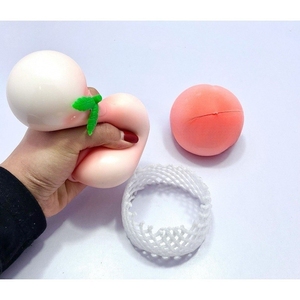 Jouet Squishy Pêche Réaliste, Faux Aliment Coloré, Balle Anti-Stress Populaire, Jouet Fruit Simulé pour Soulager le Stress - Product Image 4