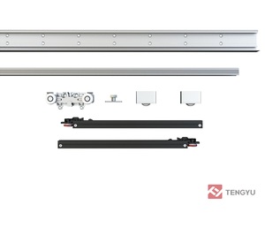 Verdecktes Innenschiebetürsystem mit Aluminiumschiene und Zubehör Schiebetürbeschläge für Holztüren - Product Image 2