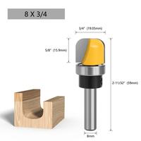 1/4 pouces 6mm 8mm tige carbure travail du bois nez rond routeur Bits fraise avec roulement pour outils de sculpture sur bois
