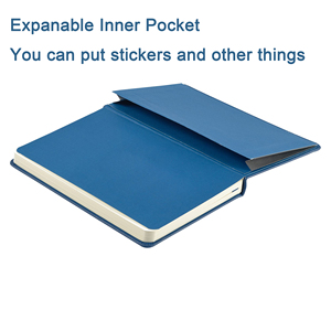 Blue A5 Hardcover PU Leather <b>Journal</b> Notebook 100 Sheets 80gsm Custom Printing Custom Logo Ruled Lined BSCI Certified OEM Brand - Product Image 2