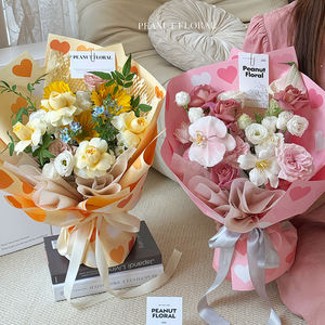 Papel de regalo de ramo impermeable recubierto de PE sintético floristería de amor colorido del Día de San Valentín - Product Image 6