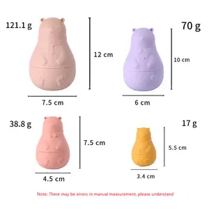 Hot Selling Baby Geschenk Handwerk Spielzeug niedlichen Bären Nesting Doll neues Design benutzer definierte geformte Silikon russische Mat roschka