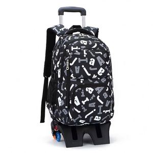 BSCI Rolling <b>backpack</b> with soundproof <b>wheels</b> that is waterproof for overnight use and suitable for school travel - Product Image 4