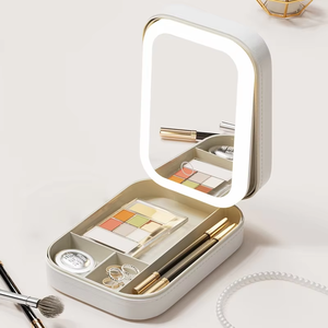 HQ Mixed Proc Discount Portable Travel Lighted Cosmetic <b>Mirror</b> Rechargeable Makeup <b>Mirror</b> With Storage Box - Product Image 6