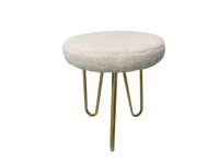 Pouf ottoman moderne de luxe avec pieds en métal, chaise de salle à manger en velours coloré pour restaurant, hôtel, café, villa
