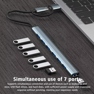 HUB USB 7-en-2 Type C HUB Multi USB Splitter Adaptateur USB OTG USB vers USB 3.0 HUB pour Macbook Pro 13 15 Air Mi Pro PC Portable - Product Image 2