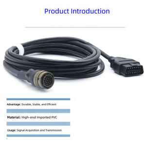 Câble adaptateur OBD 12V robuste à prix d'usine, connecteur mâle 16 broches et connecteur Amphenol 19 broches pour signal de diagnostic de véhicules utilitaires - Product Image 2