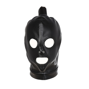 Maschera Bondage in pelle con capelli a bocca aperta e occhi Bondage respiratore maschera con testa di coda di cavallo ingranaggi per <span class=keywords><strong>donna</strong></span> - Product Image 6
