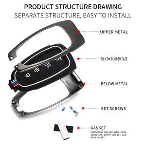Étui pour clé de voiture en alliage de zinc pour Hyundai Tucson Nx4 2020 2021 2022 2023 Accessoires Porte-clés Protection automobile Pièces de style - Product Image 4