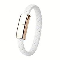 Bracelet en cuir avec câble USB de type C et micro USB pour la charge rapide et la synchronisation des données