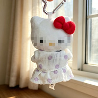 [Seulement en tissu] Accessoires de poupée Melody en forme de chaton de dessin animé avec boutons en forme de cœur, jupe à pois, en coton et polyester