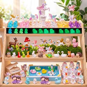 Mini figurines d'animaux licorne <span class=keywords><strong>en</strong></span> résine, mignonnes, thème féerique, Saint-Valentin, romantiques, pour pâte à modeler, slime, objets de collection, remplissage de boîte cadeau du fabricant - Product Image 1
