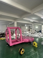 Maison à bulles amusante pour fête d'enfants avec tunnel Tente à bulles dôme rose gonflable pour fête