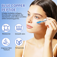 Peptide de Cuivre Liquide OEM Marque Blanche pour Soin Visage Anti-Âge, Raffermissant, Atténuation des Rides, Anti-Oxydant et Éclaircissant