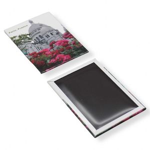 Aimant de réfrigérateur rectangulaire en métal souvenir, aimant de réfrigérateur personnalisé en tôle avec autocollant magnétique en caoutchouc - Product Image 5