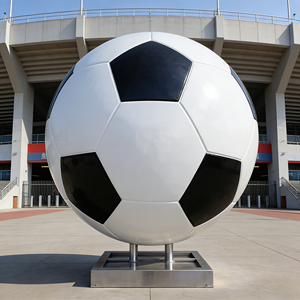 Escultura de <span class=keywords><strong>Fútbol</strong></span> de Resina de Gran Tamaño, Arte Popular, Decoración Duradera, Acabado Resistente al Agua y a los Rayos UV, Patrón Blanco y Negro, Eventos Deportivos - Product Image 1