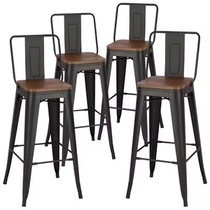 <span class=keywords><strong>Taburetes</strong></span> de barra de <span class=keywords><strong>cocina</strong></span> apilables coloridos Taburete alto de barra de metal metálico brillante mate negro <span class=keywords><strong>con</strong></span> reposapiés de <span class=keywords><strong>respaldo</strong></span> bajo - Product Image 6