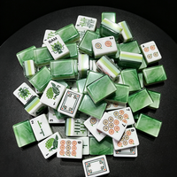 Mahjong américain de luxe, style direct usine, 160 tuiles, 4 couches, en acrylique gravé, design vert cyprès, pour cadeaux de la Fête des Mères