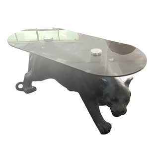 Tavolino <span class=keywords><strong>da</strong></span> Caffè Moderno di Lusso Italiano Rosa con Motivo Leopardato <span class=keywords><strong>in</strong></span> <span class=keywords><strong>Vetro</strong></span> e Fibra di <span class=keywords><strong>Vetro</strong></span> per Soggiorno, Sala <span class=keywords><strong>da</strong></span> <span class=keywords><strong>Pranzo</strong></span>, Hotel e Salone - Product Image 2