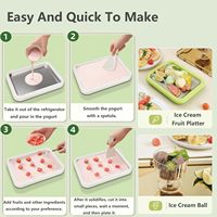 Kit de fabrication de glace roulée instantanée à faire soi-même en acier inoxydable 304, avec 2 spatules pour les slushies, le yaourt glacé