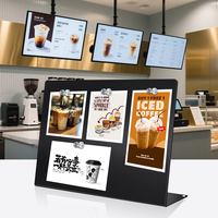 Tableau noir de table en métal durable pour affichage de menus de café et restaurant, petit tableau magnétique à craie avec support en A