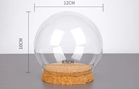 Cloche en verre borosilicate de haute qualité avec base en verre et accents en bambou, idéale pour la décoration intérieure (vente en gros)