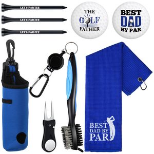 Kit d'accessoires de golf personnalisés, kit de nettoyage de clubs de golf, serviette en microfibre, brosse de nettoyage, outil de réparation, sac à balles pour hommes et femmes, cadeaux - Product Image 1