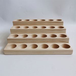 Organizador de Cosméticos Cuadrado de Madera Maciza Pulida, Bandeja de Aromaterapia de Doble Capa, Soporte para Botellas de Aceite Esencial Doterra - Product Image 3