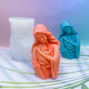 TrendingMary Fabricación <span class=keywords><strong>de</strong></span> jabón <span class=keywords><strong>de</strong></span> <span class=keywords><strong>silicona</strong></span> Artesanía Cera <span class=keywords><strong>de</strong></span> soja Virgen María Vela Molde Virgen e hijo 3D Logotipo personalizado <span class=keywords><strong>Moldes</strong></span> Herramientas <span class=keywords><strong>para</strong></span> pasteles Flexible - Product Image 4