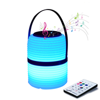 Lampe de table décorative portable en plastique avec haut-parleur Bluetooth, veilleuse rechargeable, lumière musicale, enceinte musicale portable pour fêtes et bars