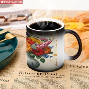 Mug en céramique givrée 11oz noir, tasse vierge à sublimation thermosensible - Product Image 5