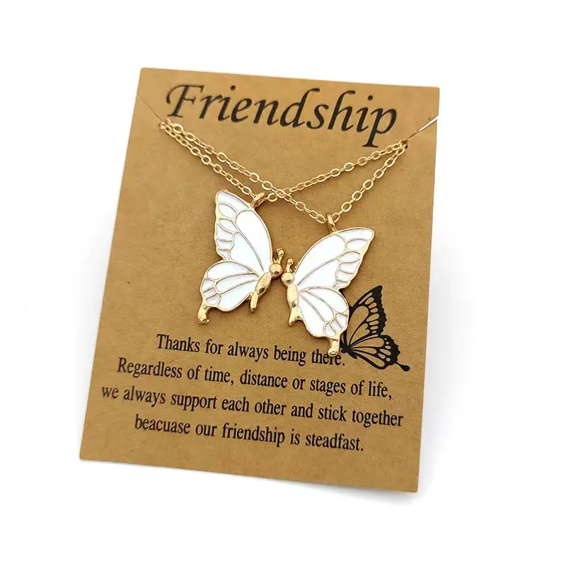 New Design Friendship Necklace Butterfly Pendant Alloy Necklace For Gift