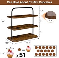 Présentoir en bois à 3 niveaux Présentoir à cupcakes en bois Présentoir à desserts pour anniversaire et mariage