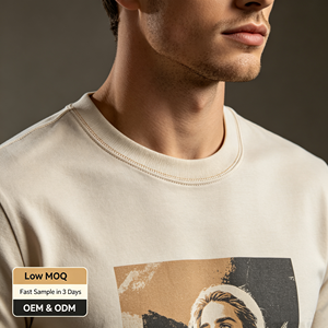 Schweres 240gsm 100% Baumwoll-Oversize-T-Shirt, Blanko, Individueller Siebdruck für Marken-Startups - Product Image 1