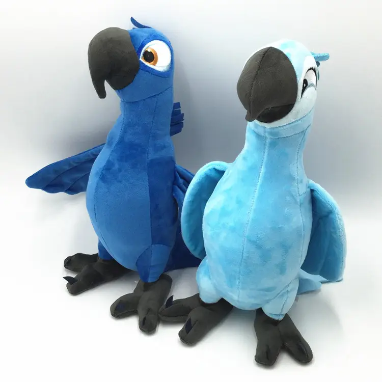 Grosir hadiah mainan burung beo mewah hewan tiruan untuk dekorasi anak-anak boneka kain burung Macaw