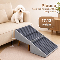 Faltbare Öko-Freundliche Hunderampe aus Massivholz für Kleine Hunde & Katzen Rutschfeste Hundetreppe Haustierzubehör Hunderampe Ottoman für Bett Sofa