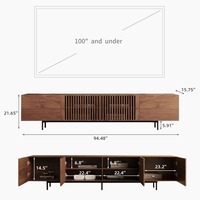 Mueble para TV Extra Grande con Gabinetes de Apertura por Presión, Gestión de Cables y Acabado de Madera Moderno para el Hogar