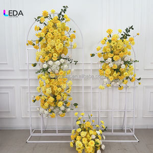 LEDA - Decoraciones para Boda y San Valentín, Arreglo Floral Artificial de Seda Amarilla, Plástico, Hecho a Mano, Natural, Realista - Product Image 1