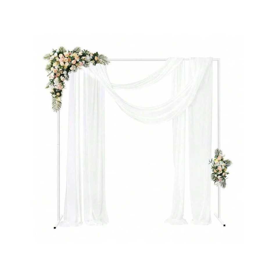 2*2M White Wedding Banner Stands 25mm Square Tube for Weddings Anniversaries Birthday Parties and Any Other Special Events