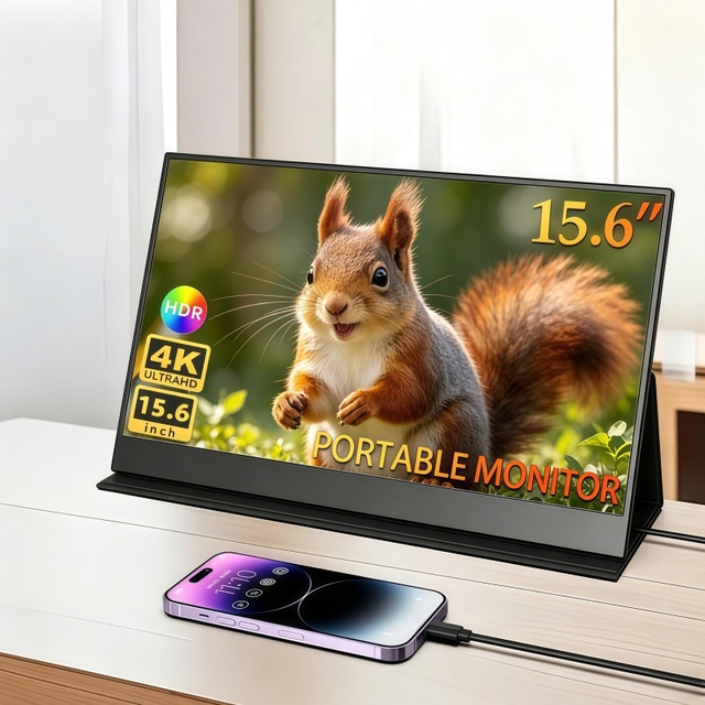 15.6 Inch 4K Portable Monitor for Laptop Dual Screen 60HZ Ultra Slim Desgin Wide Viewing Portable Foldable Dual Monitor
