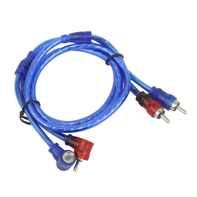 Wholesale High Quality 2rca to 2rca Car Audio RCA Cable with Transparent PVC Jacket 1M Length 1 Year Warranty