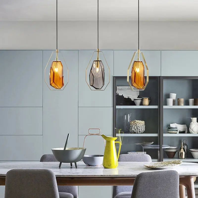 Nordic modern colorful glass bowl lampade a sospensione loft lampade a sospensione per cucina soggiorno camera da letto ristorante hotel hall