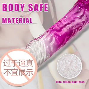 Großhandel 7/8 Zoll Ombre Farbverlauf Kristall TPE Realistischer Dildo mit Saug basis für Frauen Solo Play oder Paare Sexspielzeug - Product Image 3