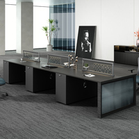 Modern Design Modular Work Station Desk with File Drawer Wooden Frame Cubicle Partition for Home Office Bedroom Staff Set
