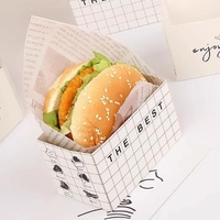 Boîte à sandwich carrée transparente jetable épaissie avec couvercle pour hamburger, petit-déjeuner, déjeuner, œufs mollets et toasts